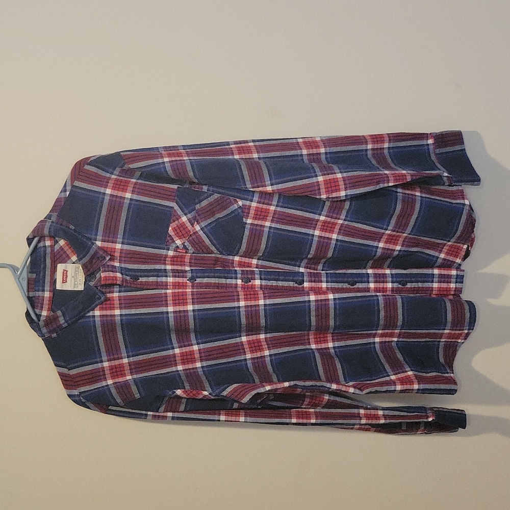 Levi Straus long sleeve button down casual shirt plaid xl extra large new men